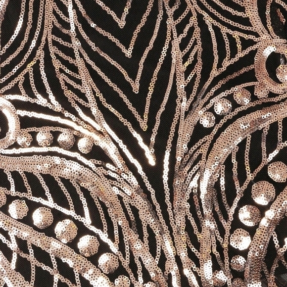 Black, Cap Sleeve, Baroque,  Backless,  Sleeveless, V Neck Sequined Merm… - Picture 11 of 16